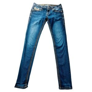 Rock Revival Kila Skinny Jeans Womens‎ 28 Embellished Embroidered Excellent